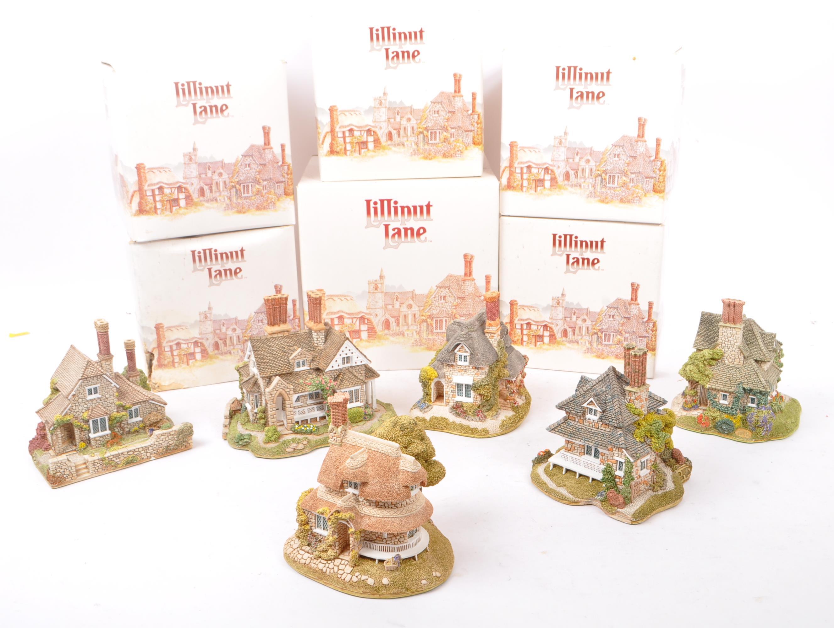 LILLIPUT LANE - COLLECTION OF HOUSE / COTTAGE RESIN FIGURINES