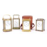 COLLECTION OF FRENCH AND ENGLISH CARRIAGE CLOCKS