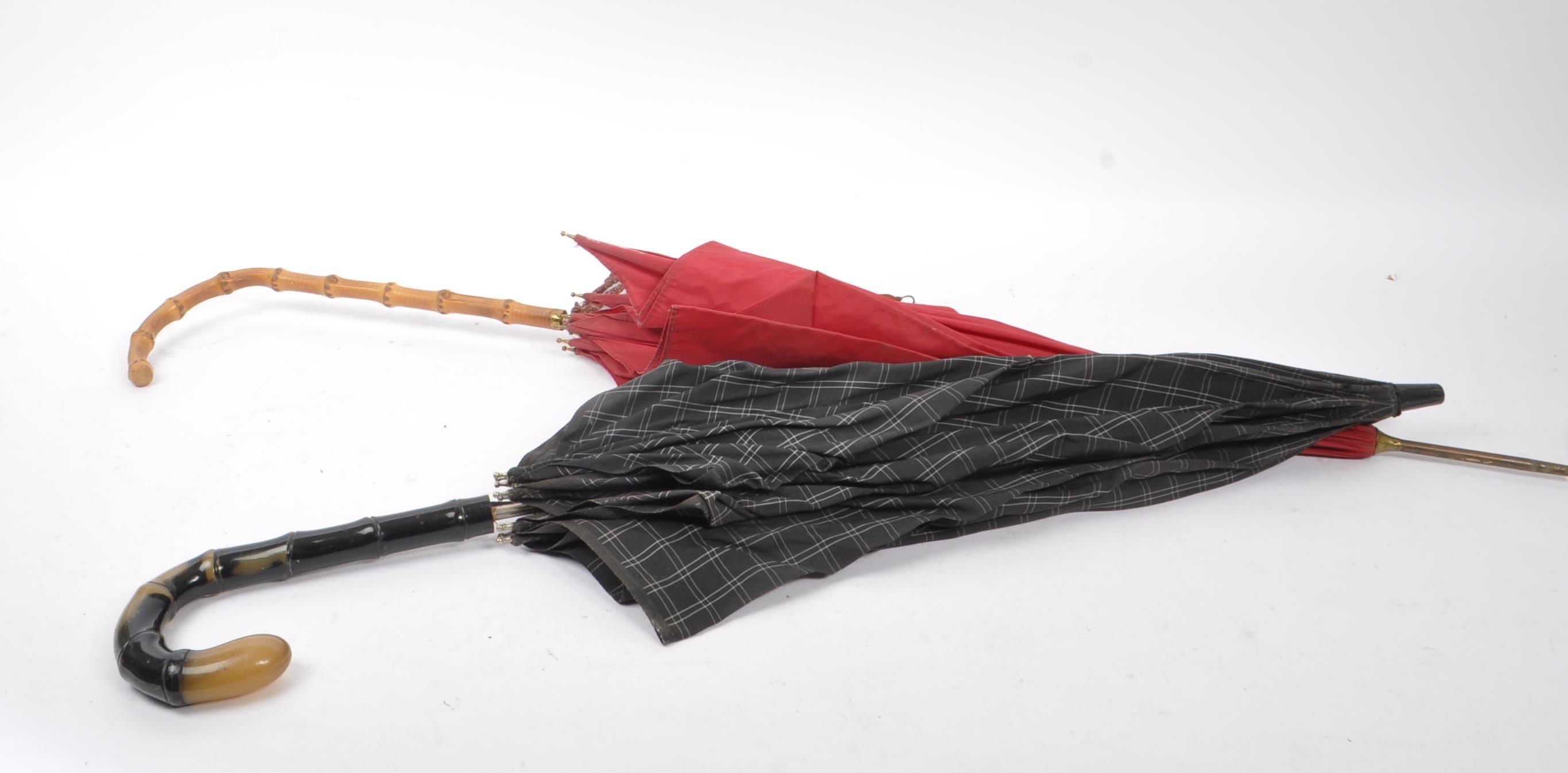 20TH CENTURY BAMBOO HANDLED UMBRELLA & ANOTHER - Image 2 of 6