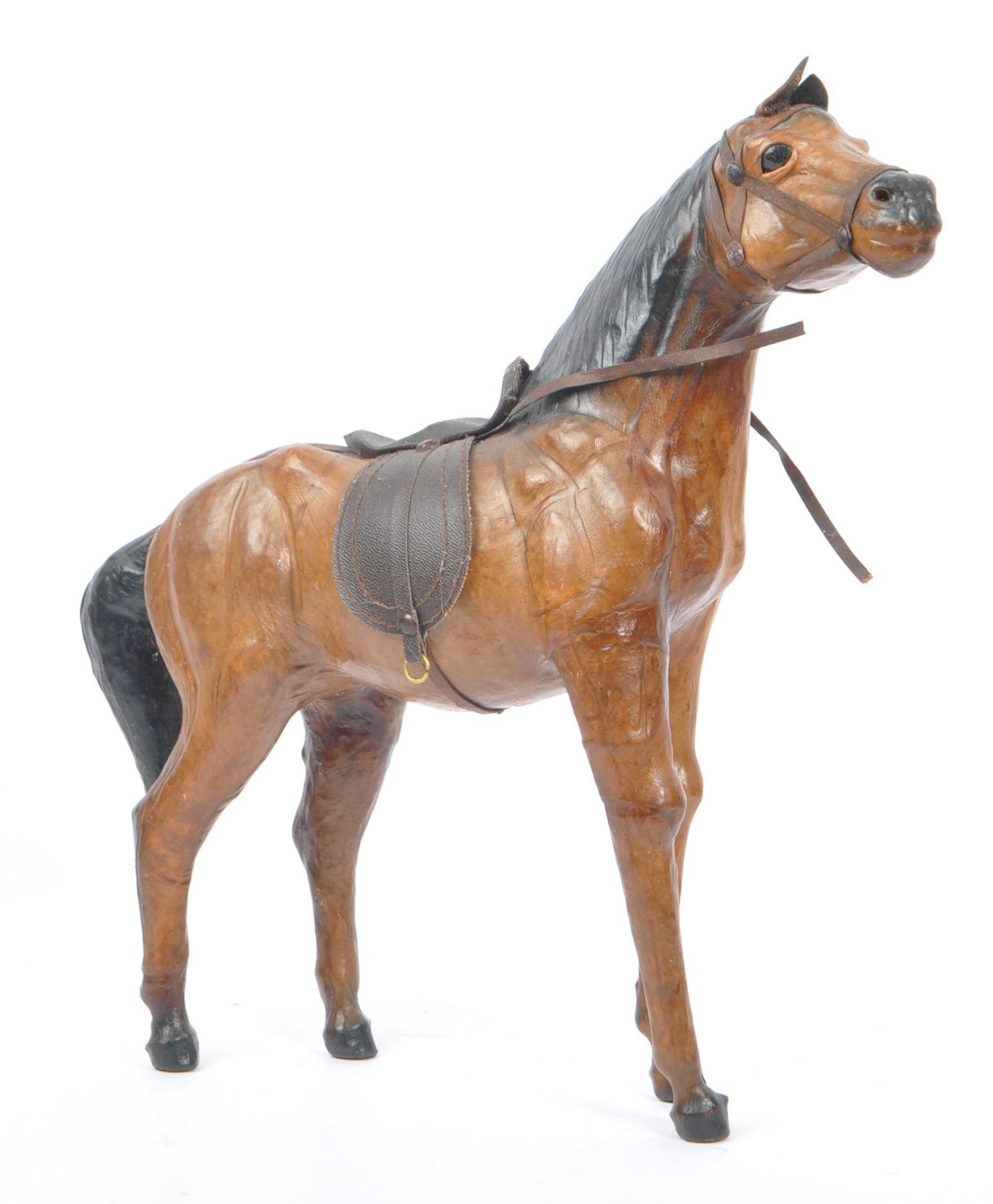 MANNER OF LIBERTY & CO - TWO LARGE LEATHER HORSES - Image 5 of 6