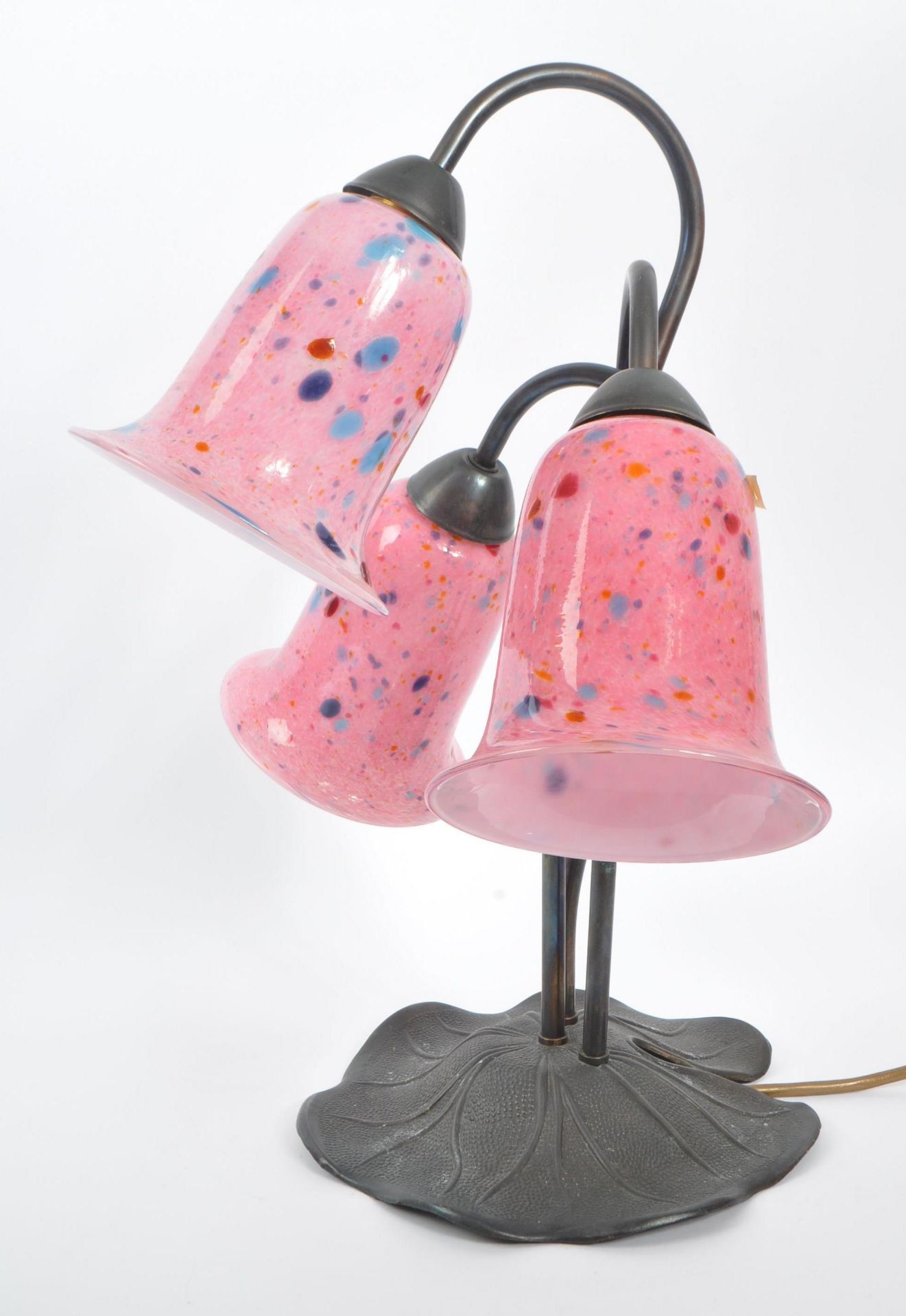 VINTAGE 20TH CENTURY TUTTI FRUTTI TULIP TABLE LAMP - Image 2 of 6