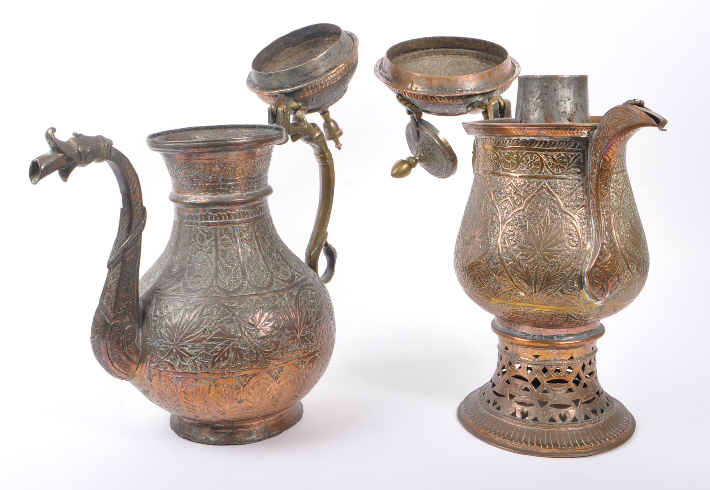 TWO EARLY 20TH CENTURY INDIAN / TIBETAN WATER JUGS - Image 4 of 8