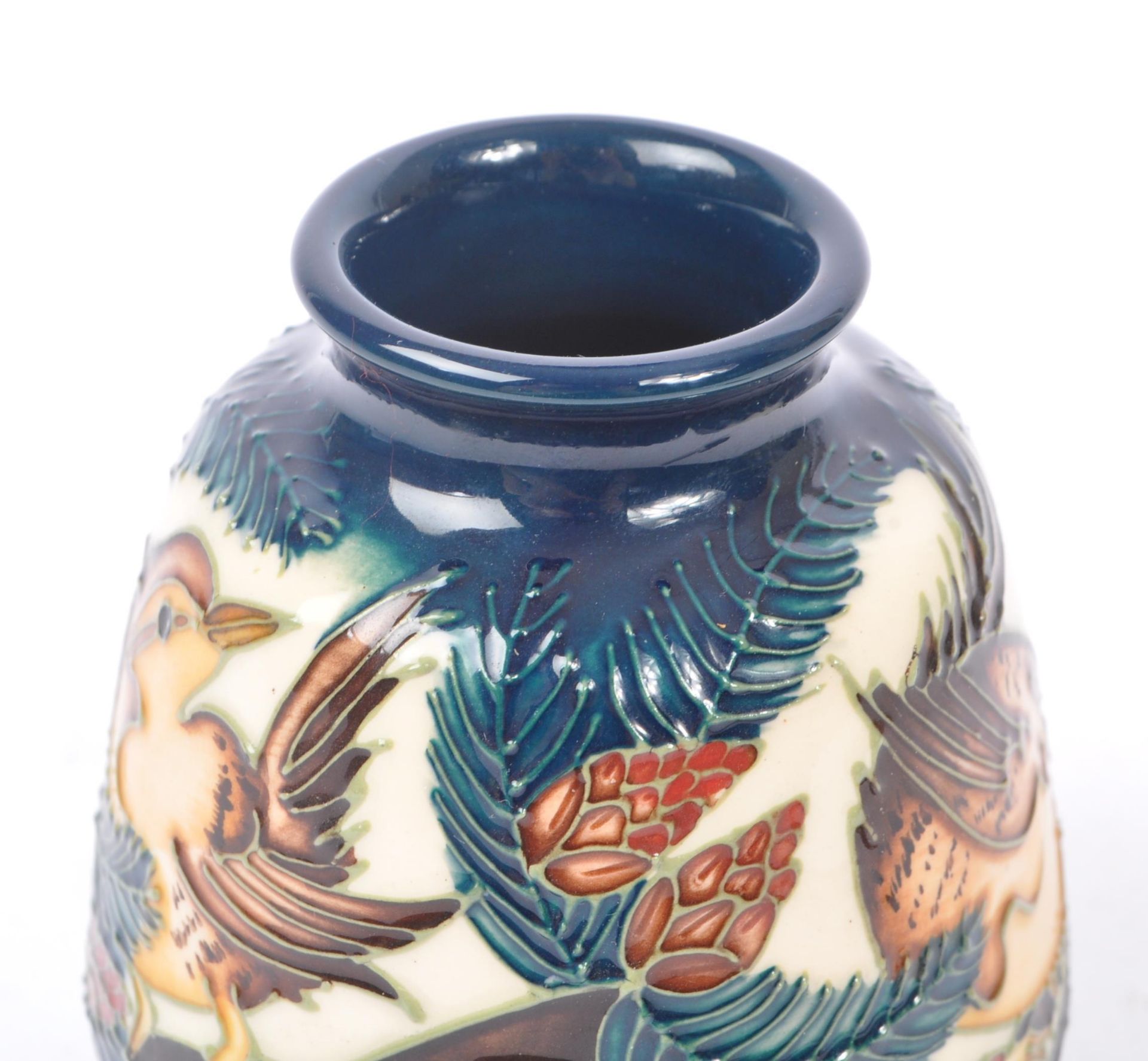 MOORCROFT POTTERY - VICKY LOVATT BIRD & PINE TREE VASE - Image 5 of 7