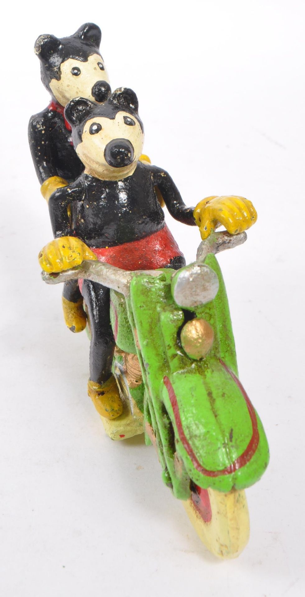 CAST IRON MICKEY AND MINNIE MOUSE ON MOTORCYCLE - Bild 2 aus 4