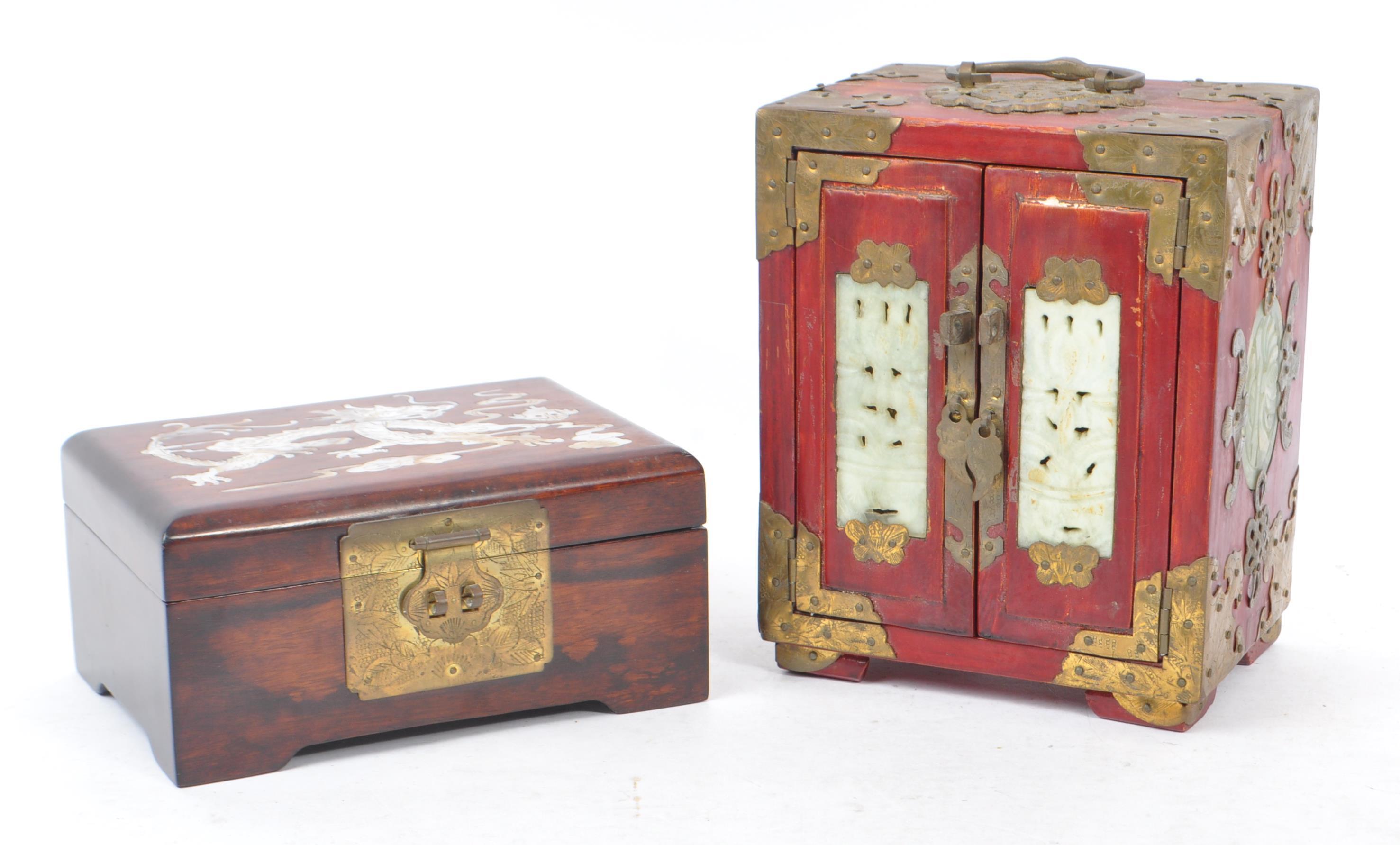 TWO 20TH CENTURY CHINESE ASIAN INLAID JEWELLERY BOXES