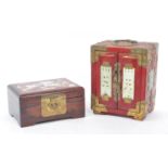 TWO 20TH CENTURY CHINESE ASIAN INLAID JEWELLERY BOXES