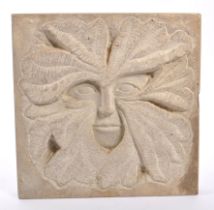 PHILIP CHATFIELD - 20TH CENTURY STONE SCULPTURE OF GREEN MAN