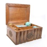 EARLY 20TH CENTURY CARVED FRUITWOOD JEWELLERY BOX