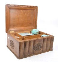 EARLY 20TH CENTURY CARVED FRUITWOOD JEWELLERY BOX