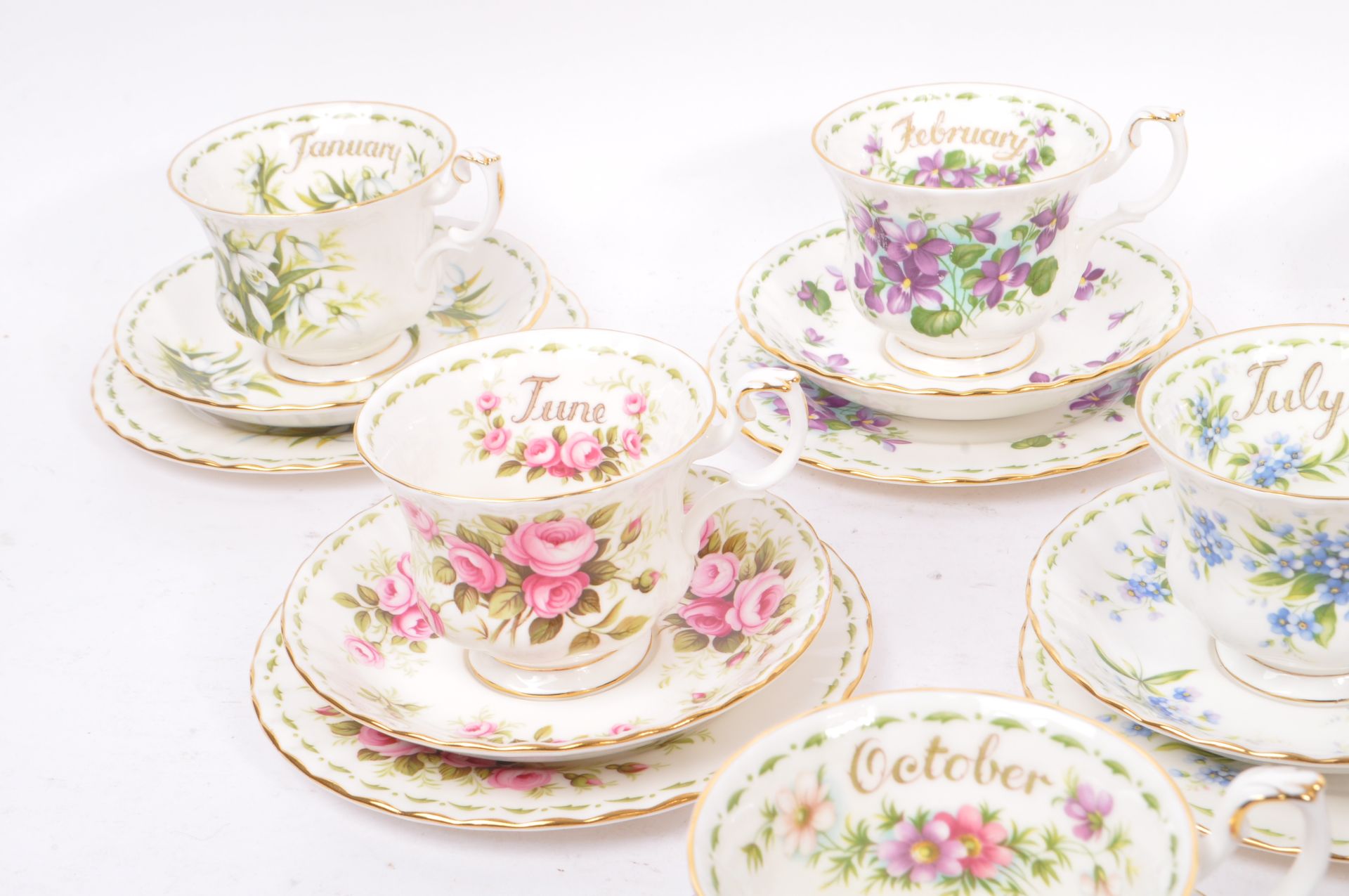 ROYAL ALBERT - FLOWER OF THE MONTH SERIES TEACUPS - Image 2 of 8