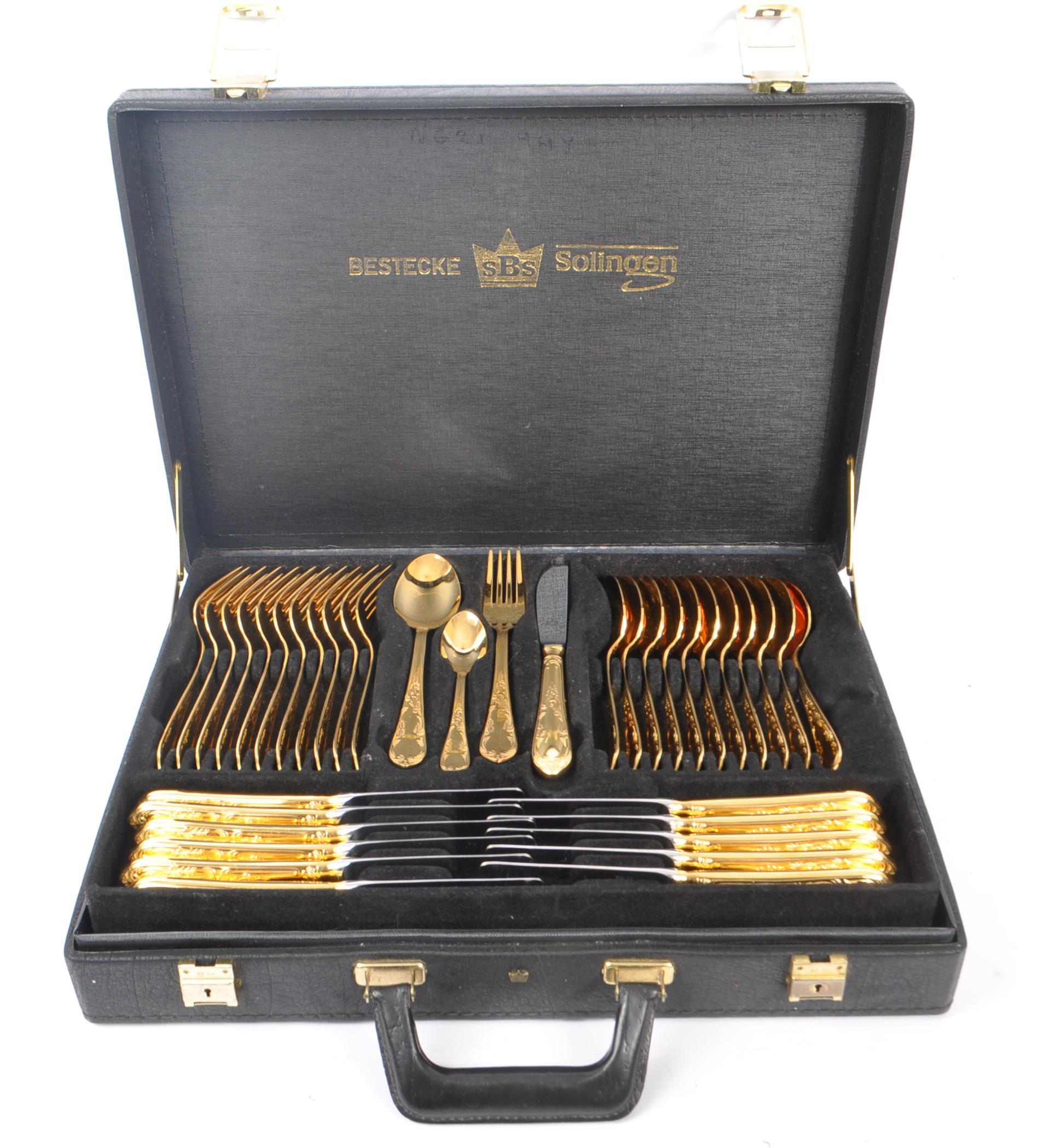 BESTECKE SOLINGEN GOLD PLATED CANTEEN OF CUTLERY