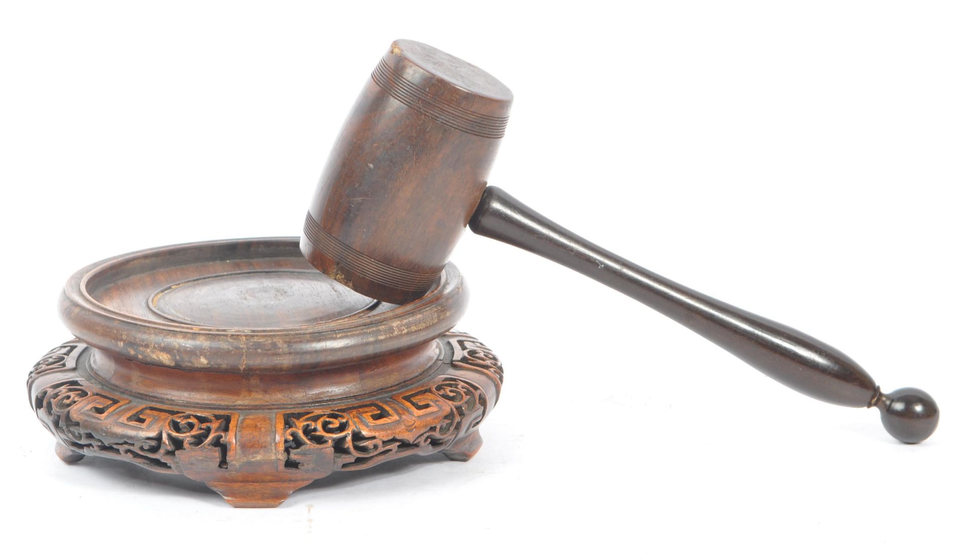 LARGE EARLY 20TH CENTURY AUCTIONEER'S GAVEL & STAND