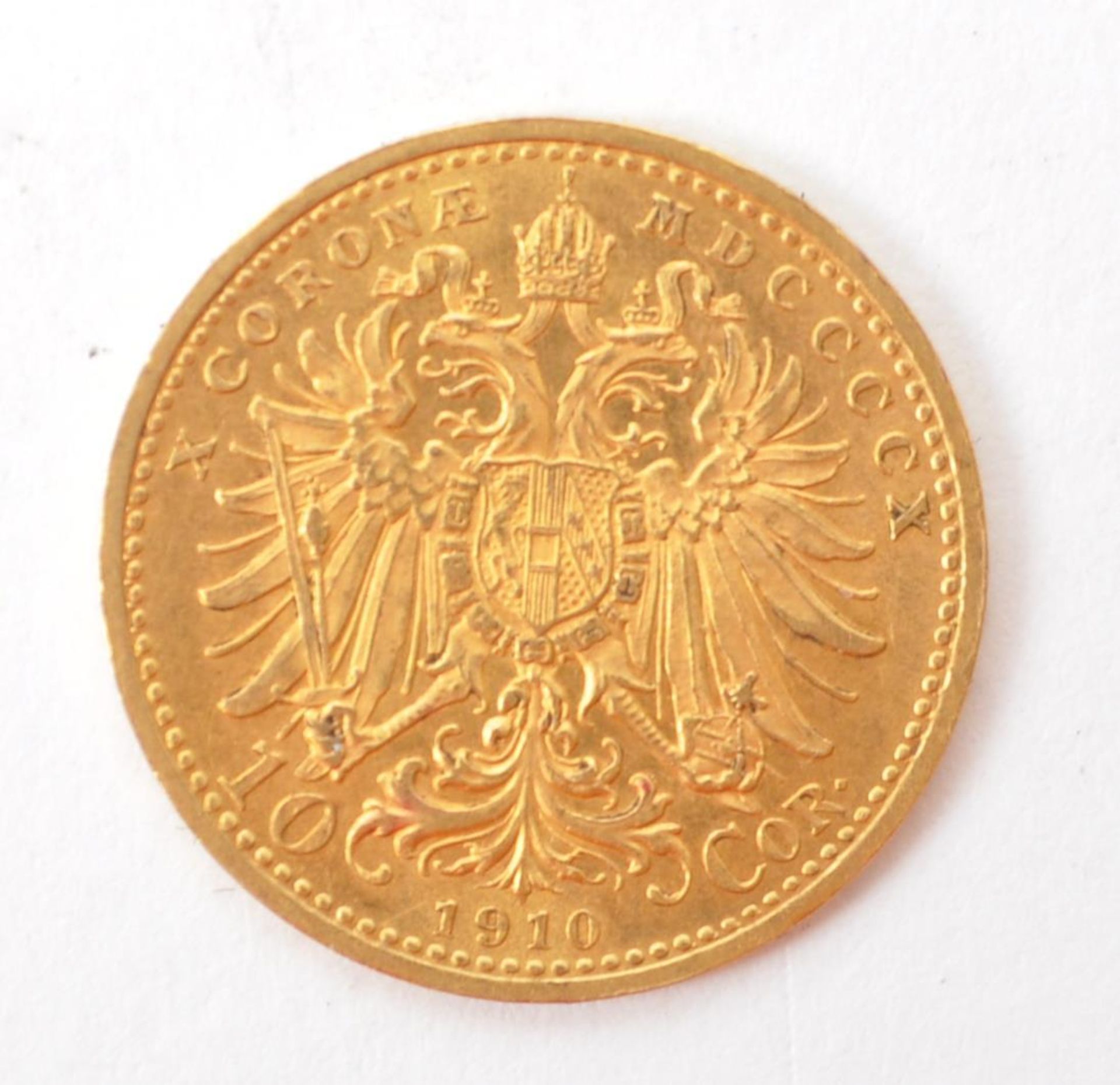 AUSTRIAN FRANZ JOSEPH 10 CORONA GOLD COIN - Image 2 of 2