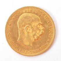 AUSTRIAN FRANZ JOSEPH 10 CORONA GOLD COIN