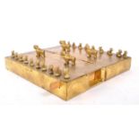 NEPALESE BRASS BAGH CHAL BOARD GAME WITH PIECES