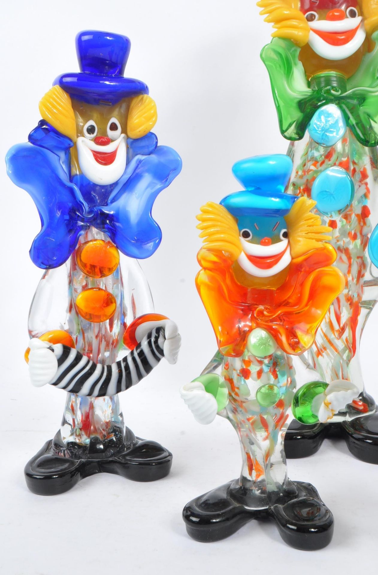 COLLECTION OF FIVE STUDIO GLASS MURANO CLOWNS - Image 2 of 7