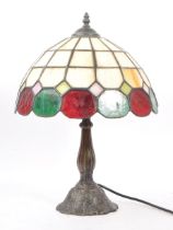TIFFANY STYLE - 20TH CENTURY TIFFANY STYLE BISTRO TABLE LAMP