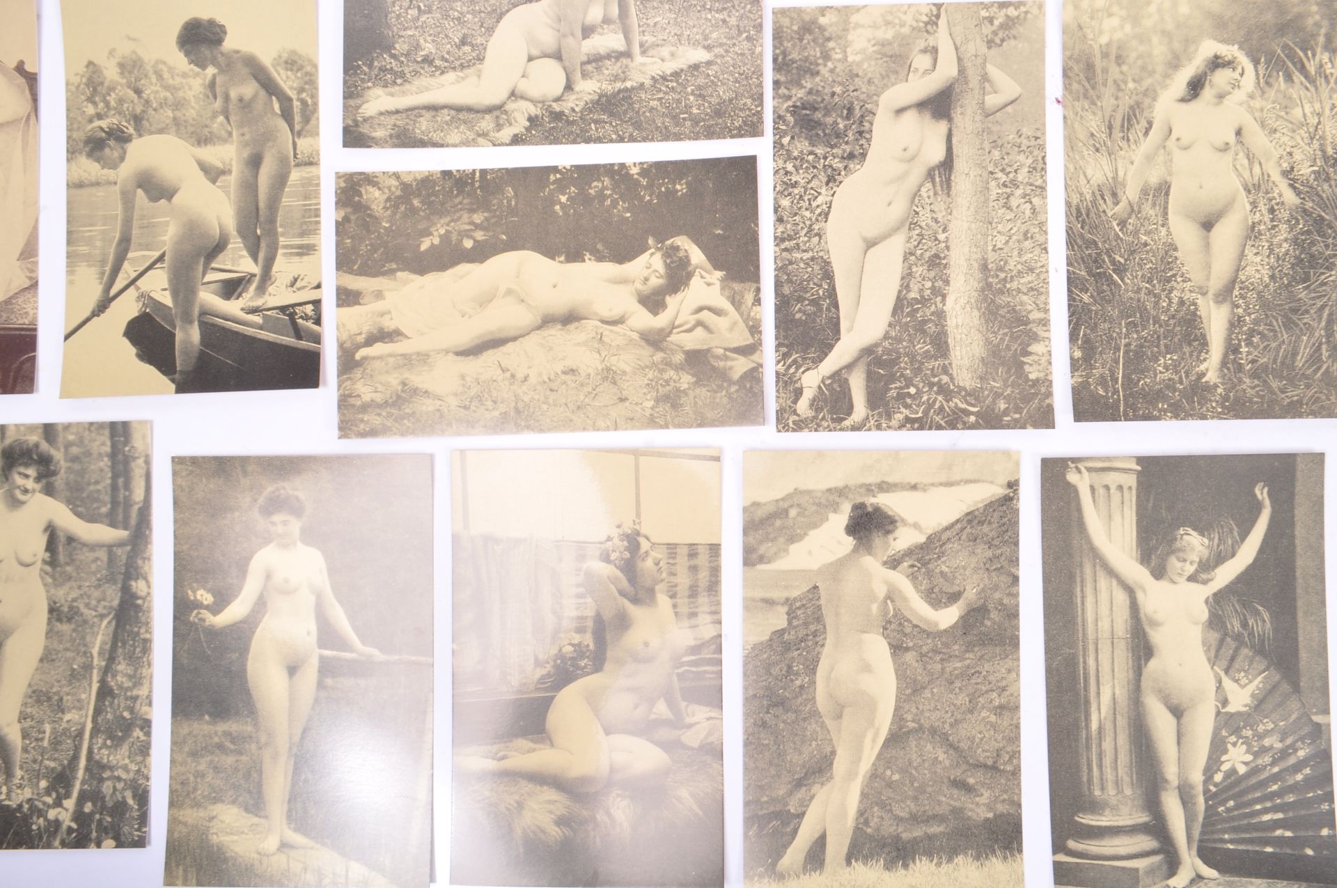 COLLECTION OF FRENCH EROTIC OUTDOOR NUDE POSTCARDS - Image 2 of 12