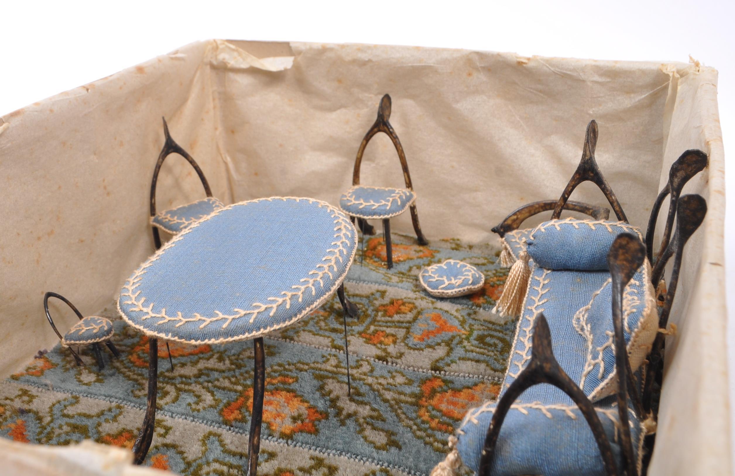 COLLECTION OF LATE 19TH CENTURY WISHBONE MINIATURE FURNITURE - Image 2 of 7