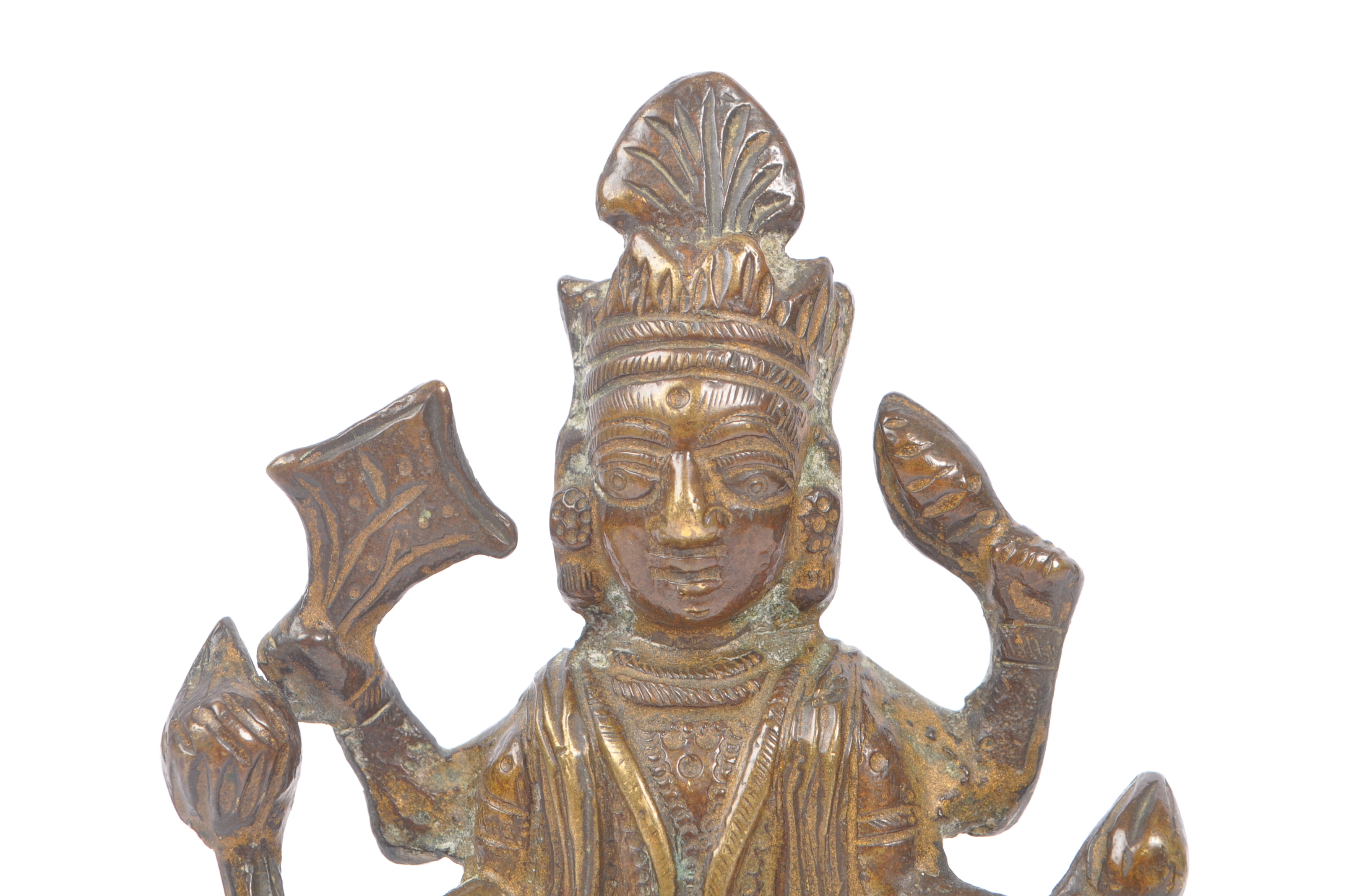SMALL BRASS INDIAN HINDU FIGURE OF GOD VISHNU - Image 5 of 7