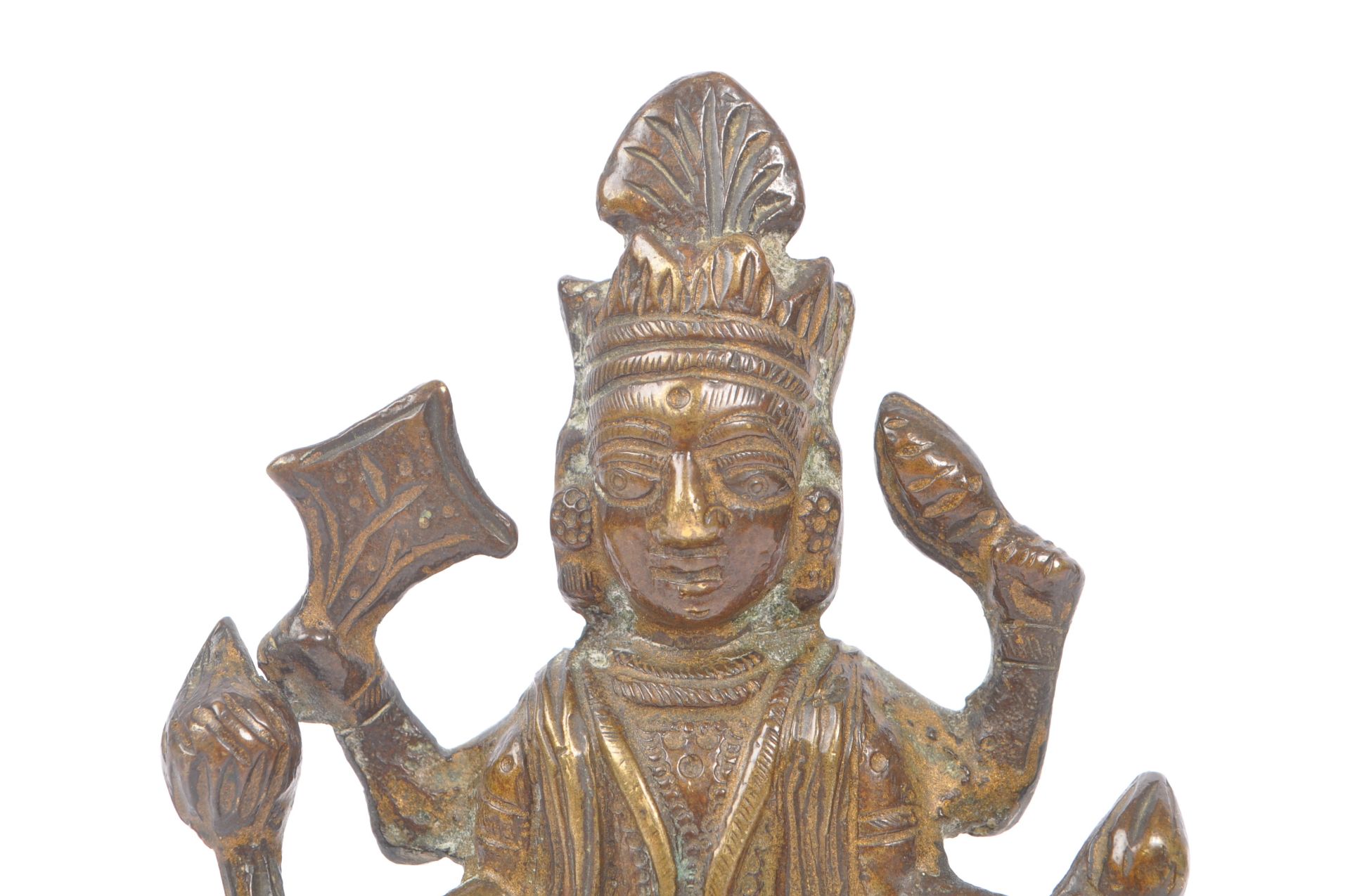 SMALL BRASS INDIAN HINDU FIGURE OF GOD VISHNU - Image 5 of 7