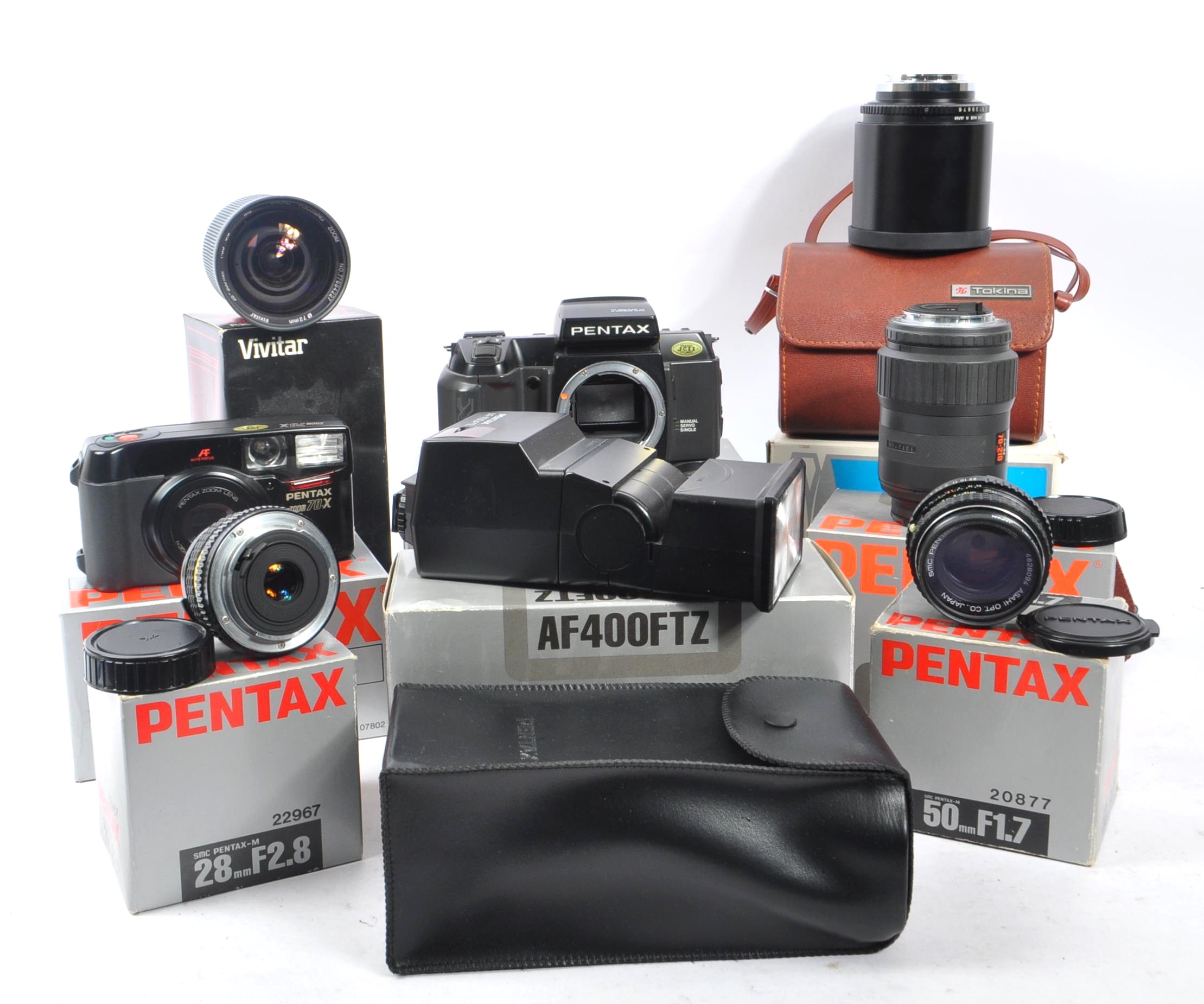 PENTAX - 1980S BOXED SFX SLR CAMERA & LENSES