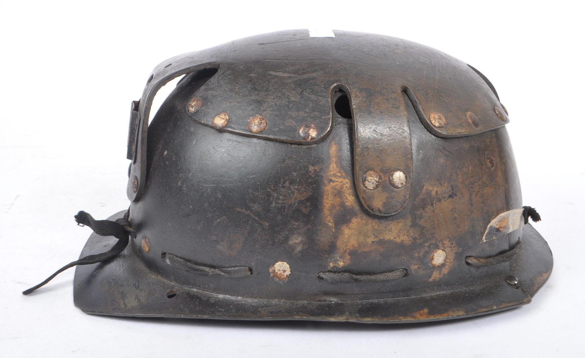 MID CENTURY LEATHER COAL MINERS SAFETY HELMET - Image 3 of 7