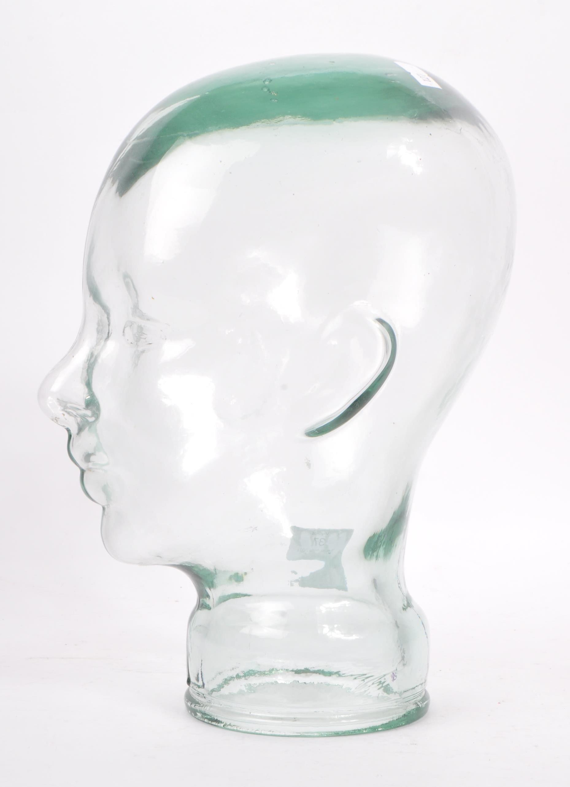 20TH CENTURY CLEAR GLASS MILLINERY PRESSED HEAD - Image 2 of 5