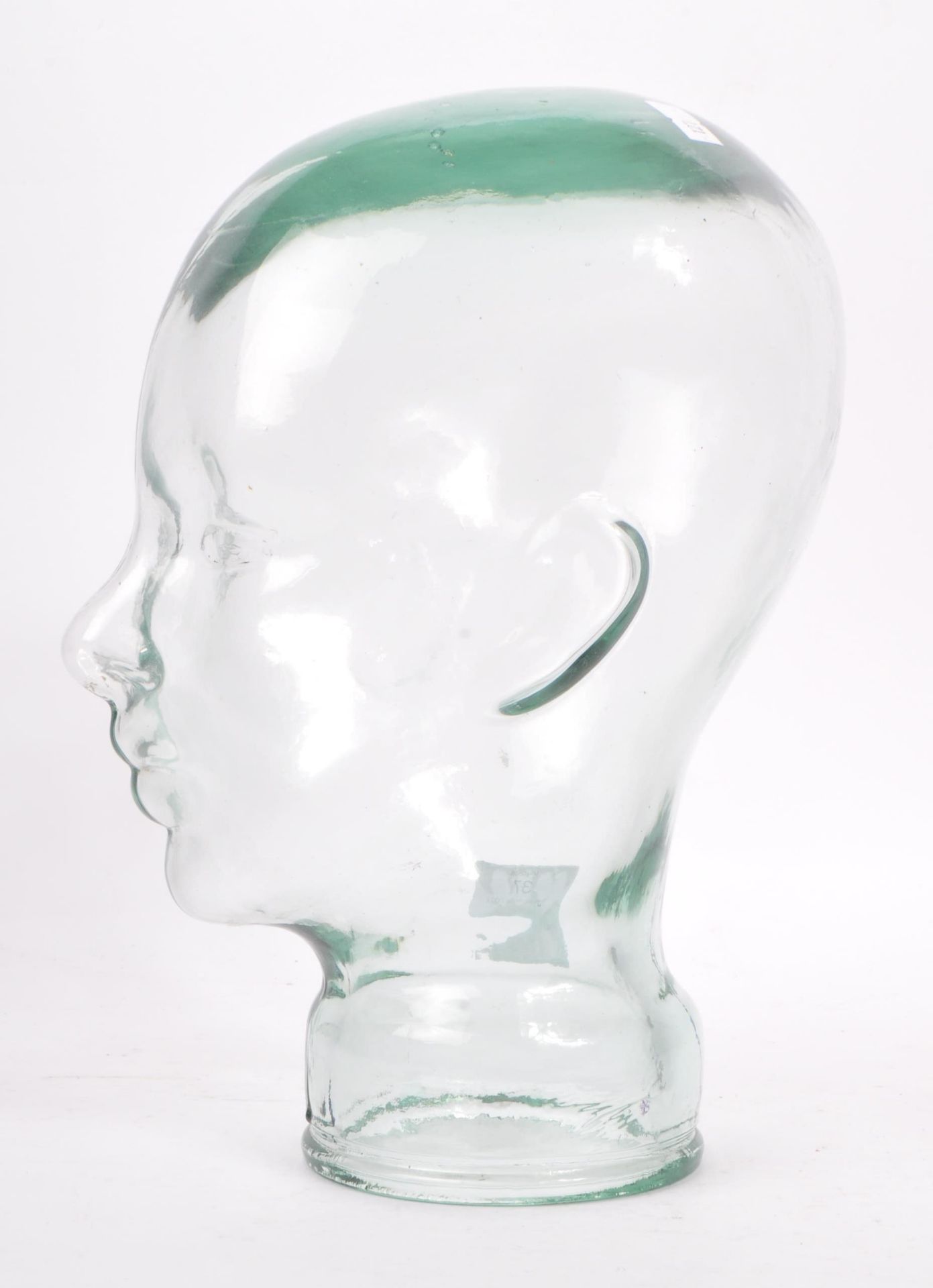 20TH CENTURY CLEAR GLASS MILLINERY PRESSED HEAD - Image 2 of 5