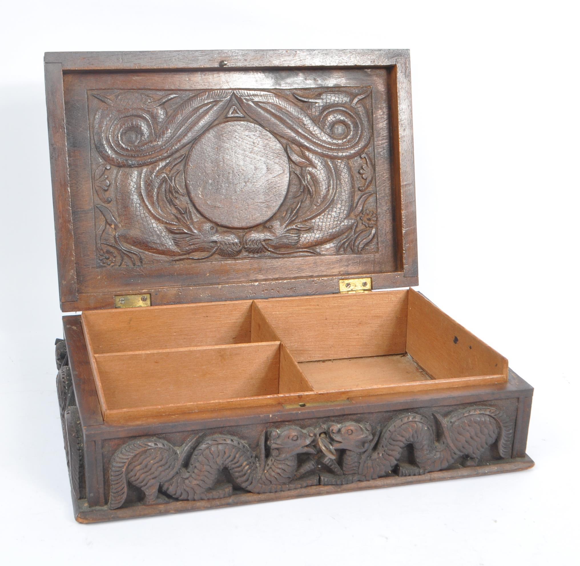 VINTAGE 20TH CENTURY ASIAN CARVED DRAGON BOX - Image 4 of 6