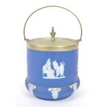 WEDGWOOD - JASPERWARE - EARLY 20TH CENTURY BISCUIT BARREL