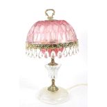 MICHELOTTI - VINTAGE CRYSTAL CRANBERRY PARLOUR LAMP