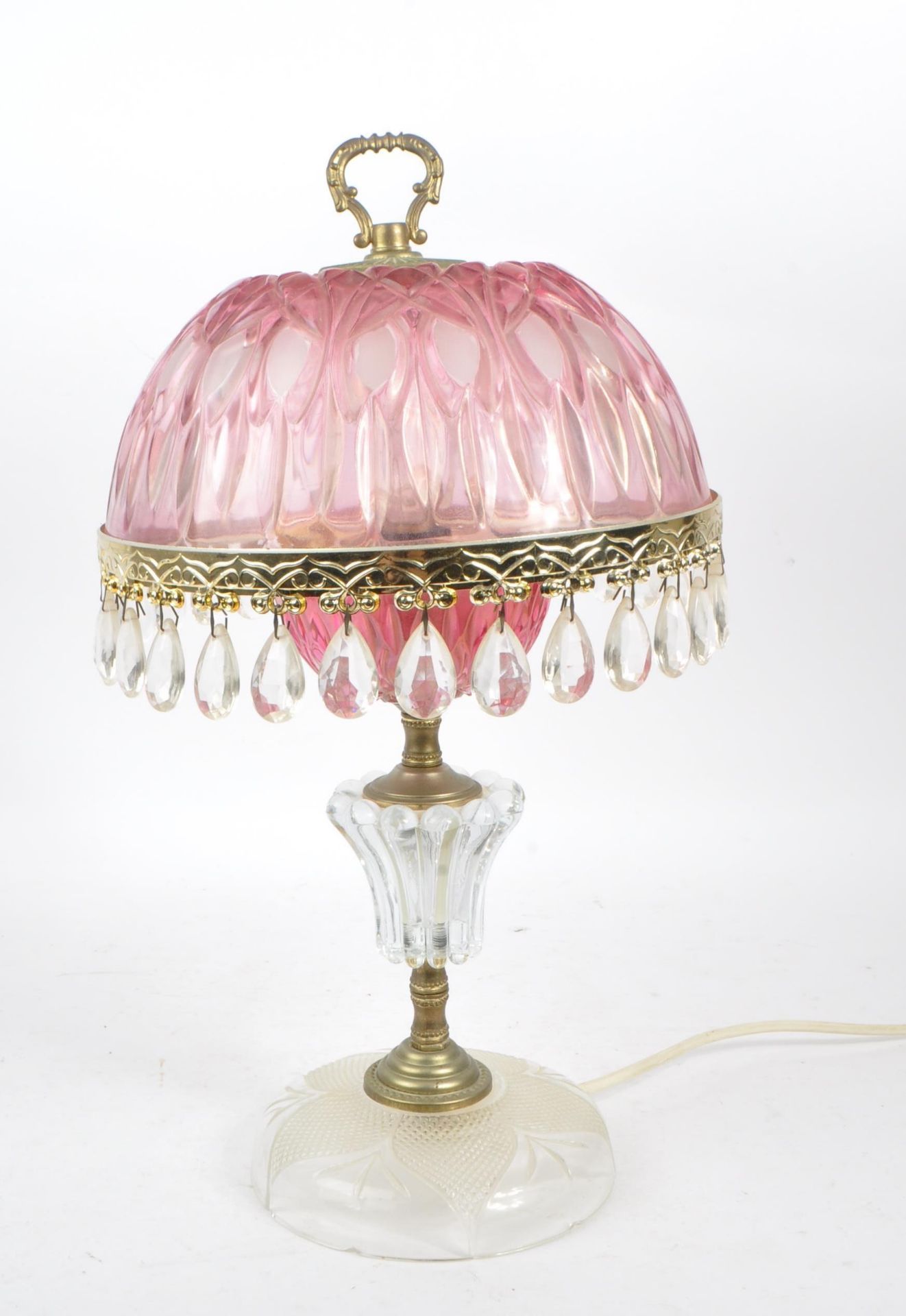 MICHELOTTI - VINTAGE CRYSTAL CRANBERRY PARLOUR LAMP - Image 2 of 5