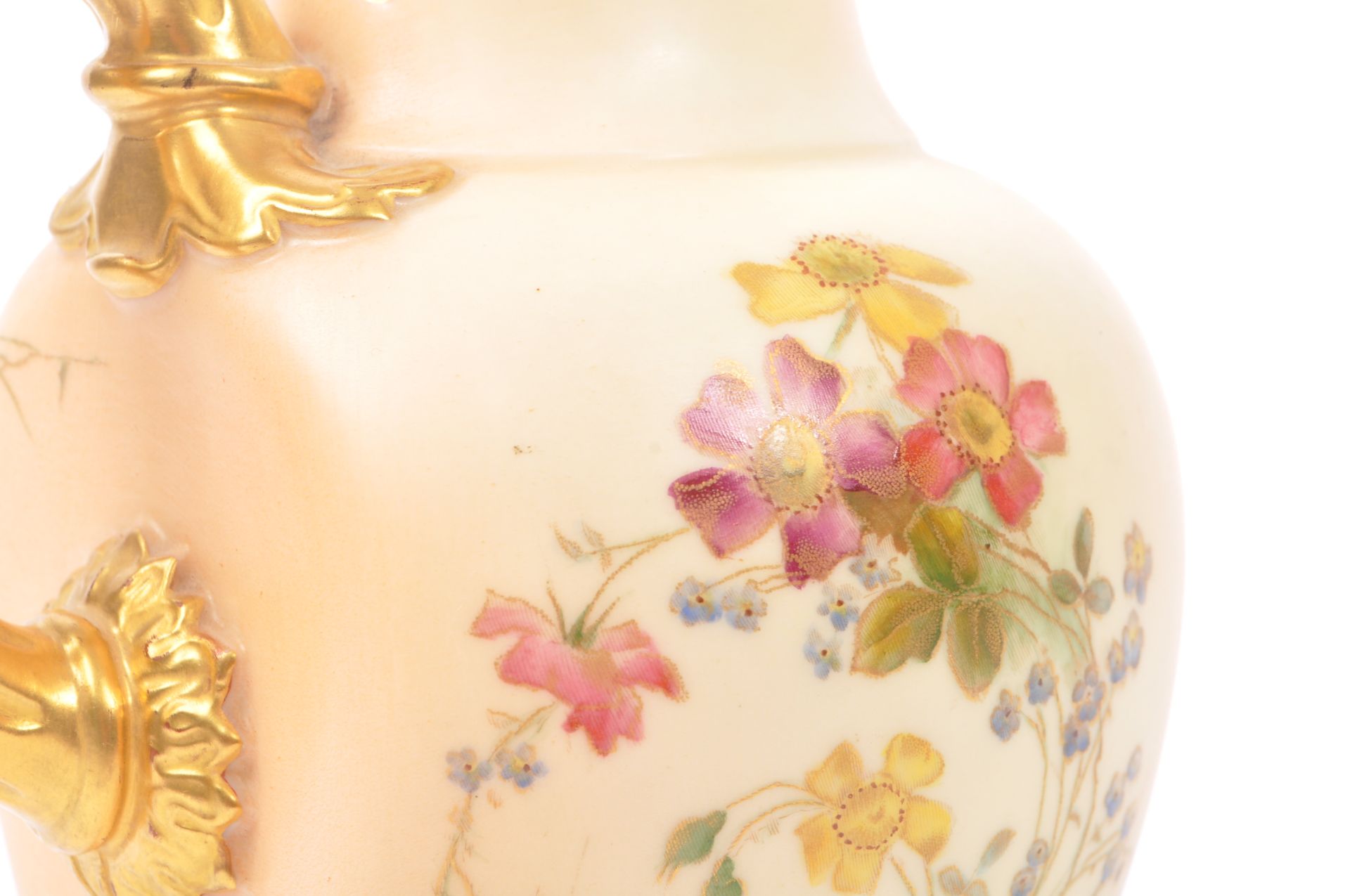 ROYAL WORCESTER - LATE 19TH CENTURY IVORY BLUSH FLATBACK VASE - Image 7 of 8