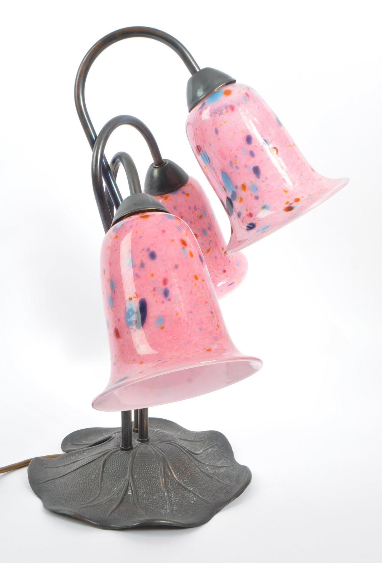 VINTAGE 20TH CENTURY TUTTI FRUTTI TULIP TABLE LAMP - Image 4 of 6