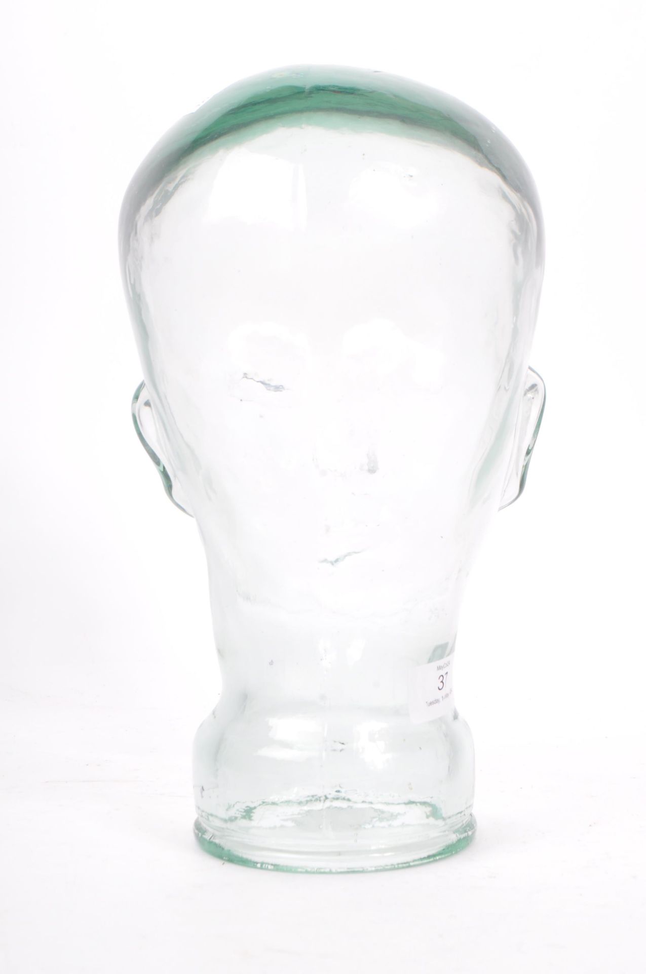 20TH CENTURY CLEAR GLASS MILLINERY PRESSED HEAD - Image 3 of 5