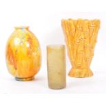 CROWN DUCAL / SYLVAC - TWO CERAMIC VASES WITH GLASS VASE