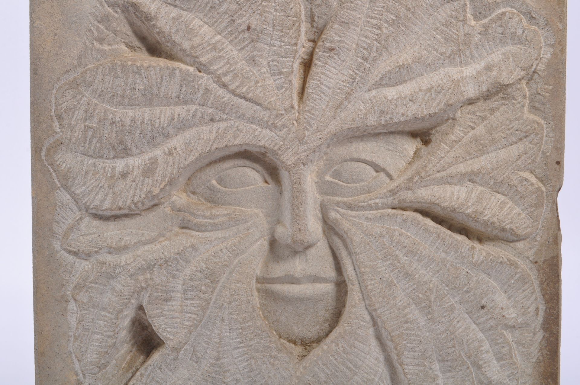 PHILIP CHATFIELD - 20TH CENTURY STONE SCULPTURE OF GREEN MAN - Image 2 of 6