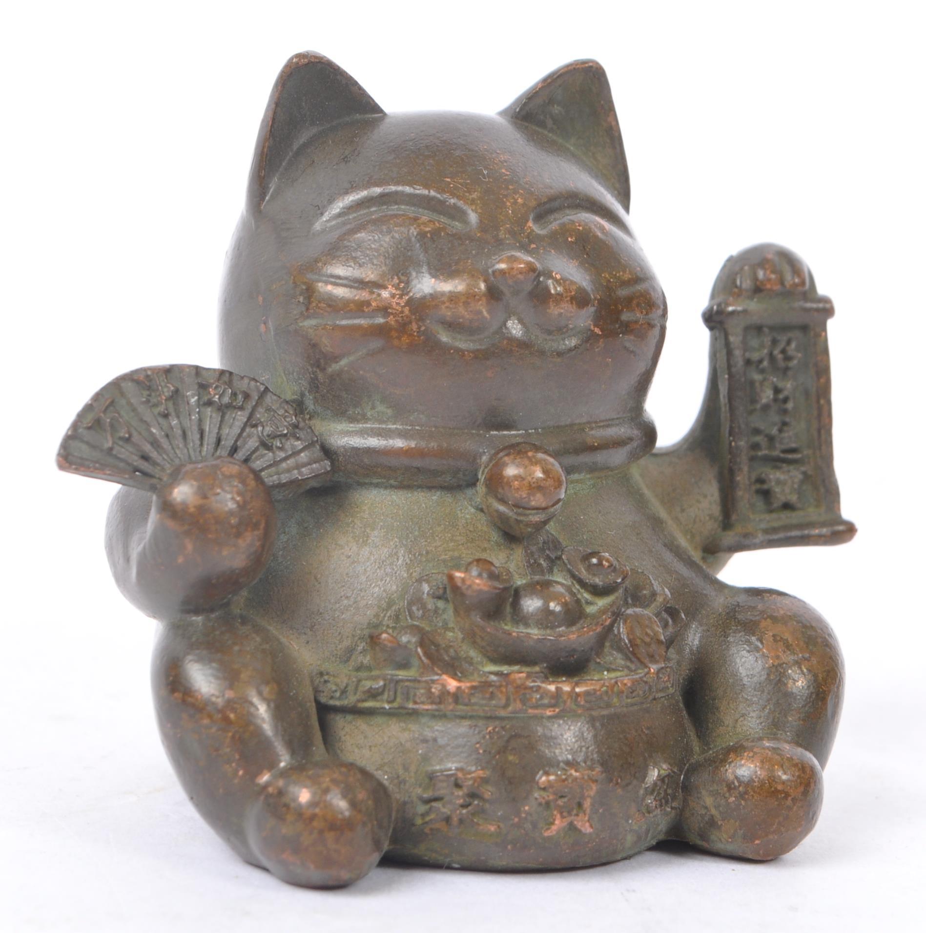TWO CHINESE BRONZE FIGURE ORNAMENTS - Image 4 of 5