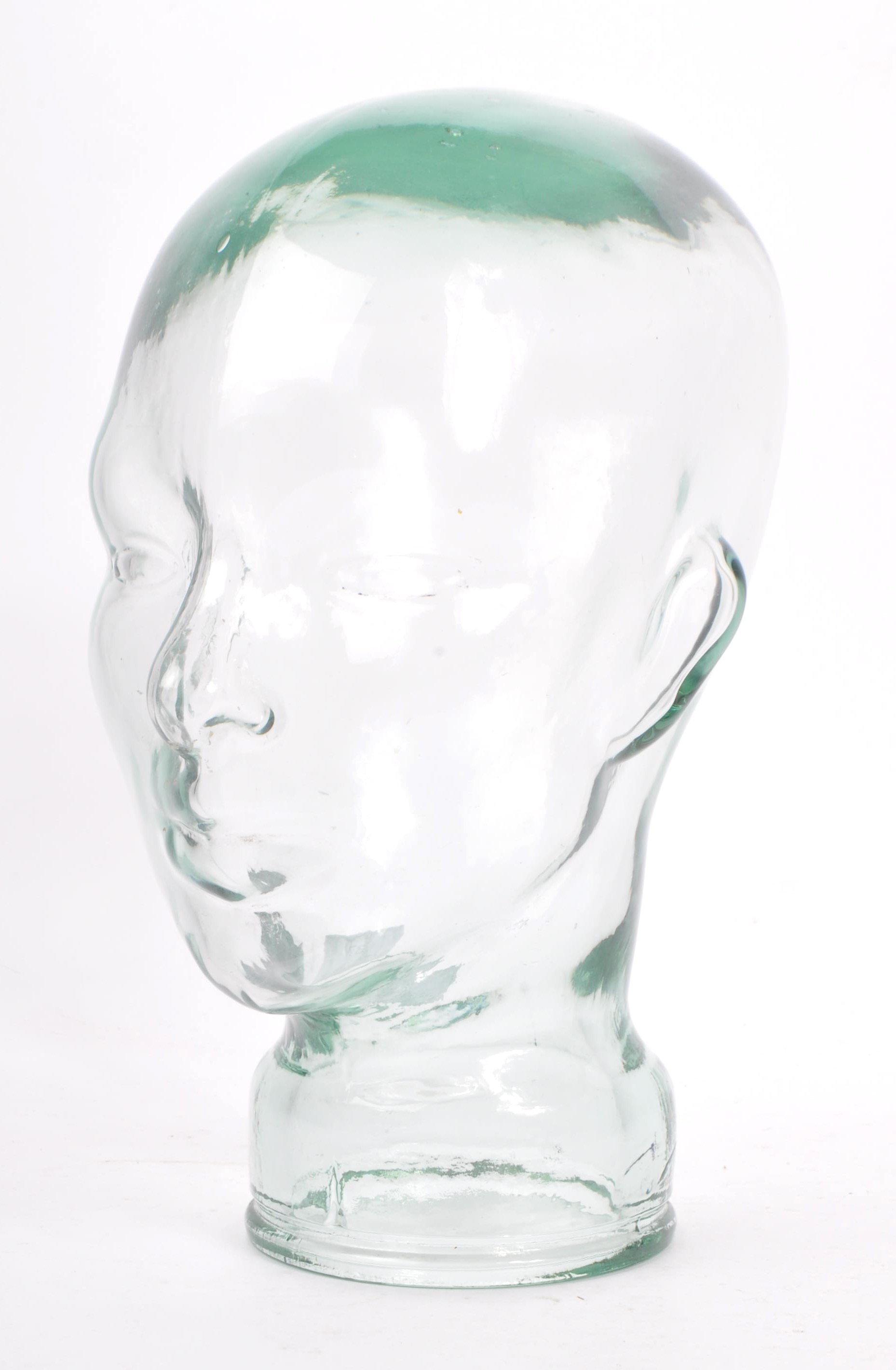 20TH CENTURY CLEAR GLASS MILLINERY PRESSED HEAD