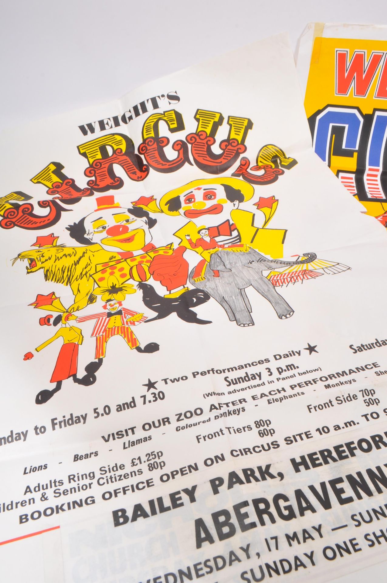 COLLECTION OF FOUR 1970S / 80S WEIGHT'S CIRCUS POSTERS - Image 2 of 5