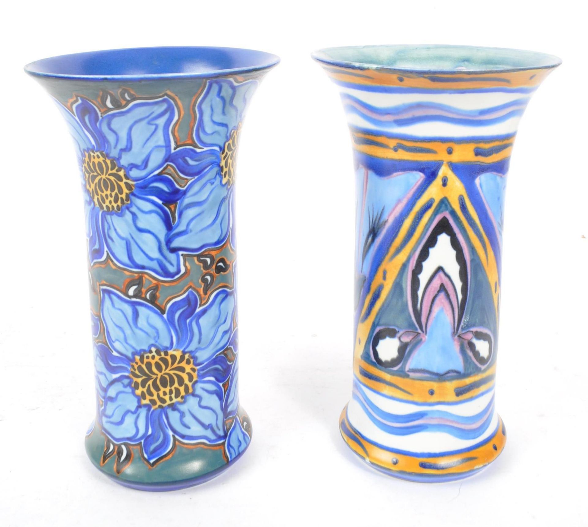 CARLTON WARE - TWO 1930S CERAMIC VIBRANT ABSTRACT VASES - Bild 4 aus 8