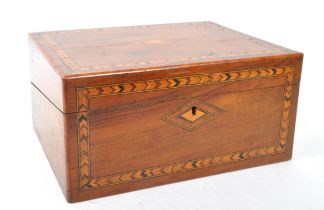 VICTORIAN MAHOGANY INLAID WRITING SLOPE