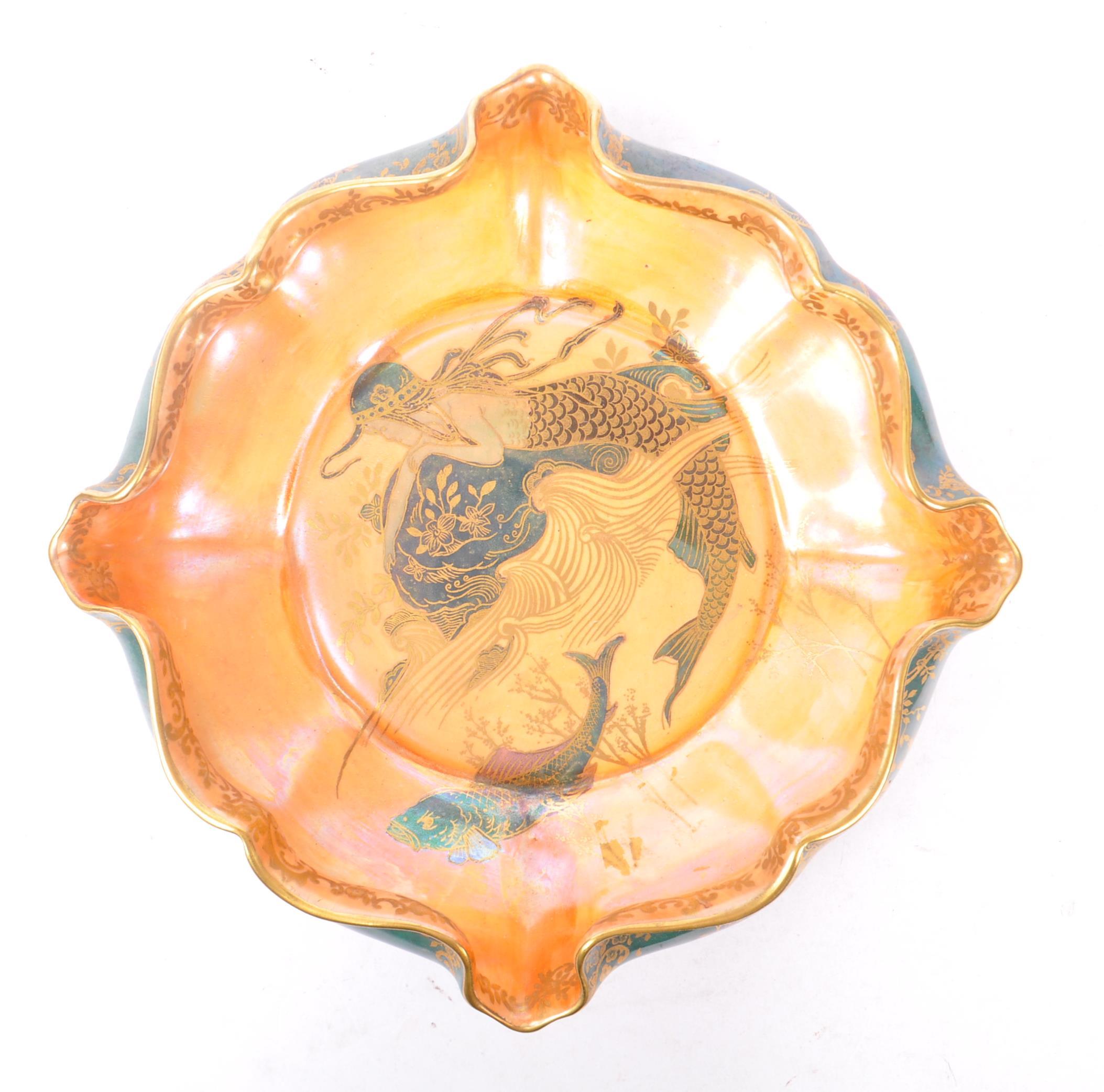 CROWN DEVON - FIELDING'S LUSTRINE LUSTRE MERMAID DISH - Image 5 of 7