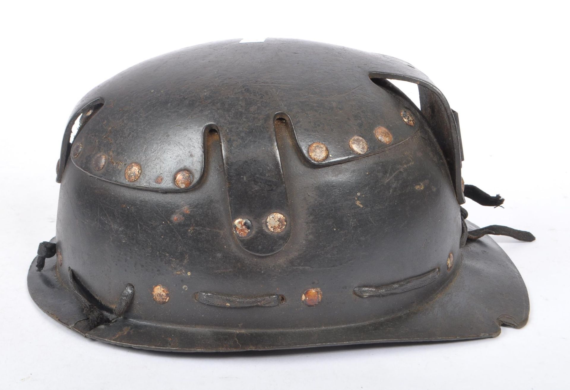 MID CENTURY LEATHER COAL MINERS SAFETY HELMET - Image 5 of 7