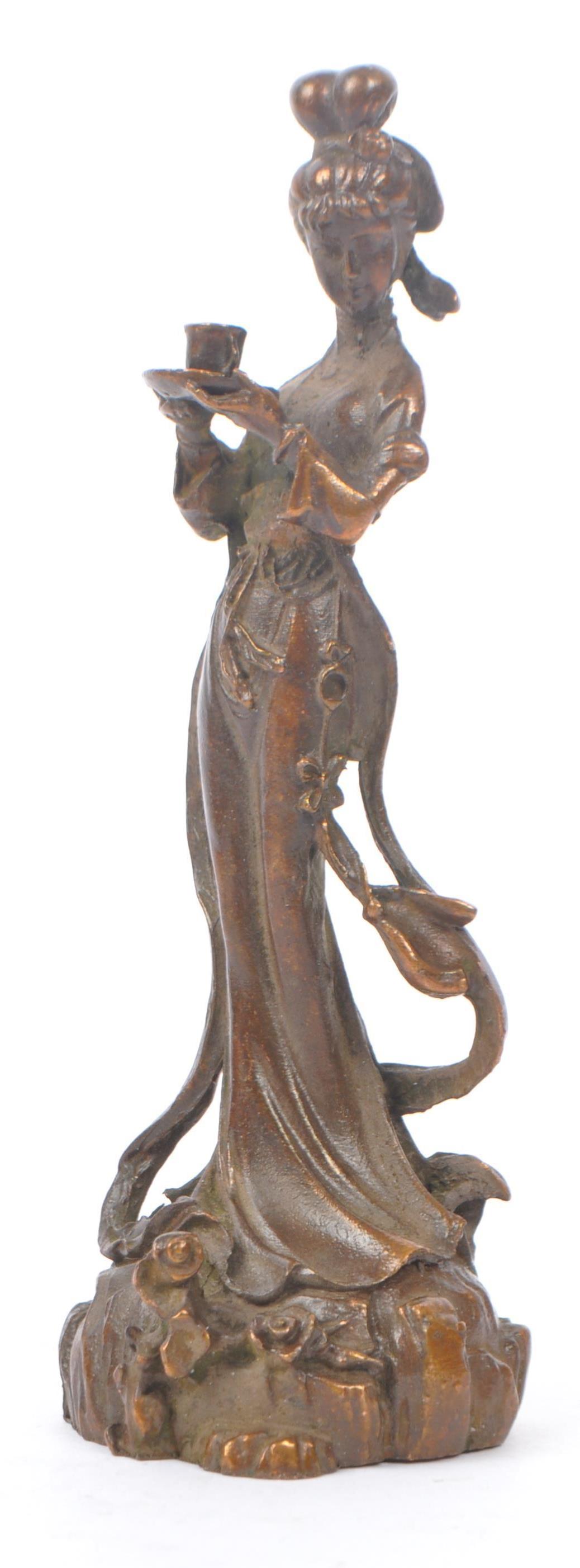 TWO CHINESE BRONZE FIGURE ORNAMENTS - Image 5 of 5