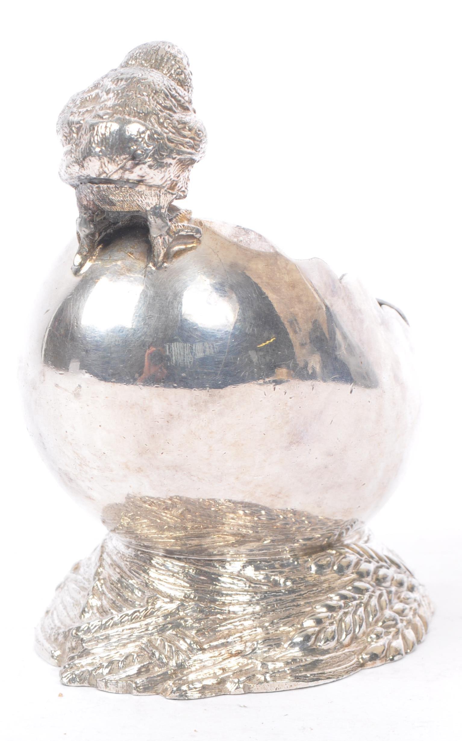 ART DECO SILVER PLATE CHICK AND EGG SALT CELLAR - Image 4 of 7