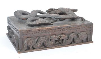 VINTAGE 20TH CENTURY ASIAN CARVED DRAGON BOX