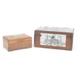 TWO 20TH CENTURY CHINESE INLAID JEWELLERY BOXES