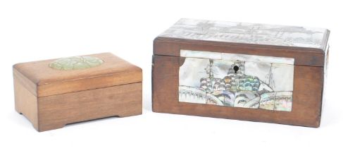 TWO 20TH CENTURY CHINESE INLAID JEWELLERY BOXES